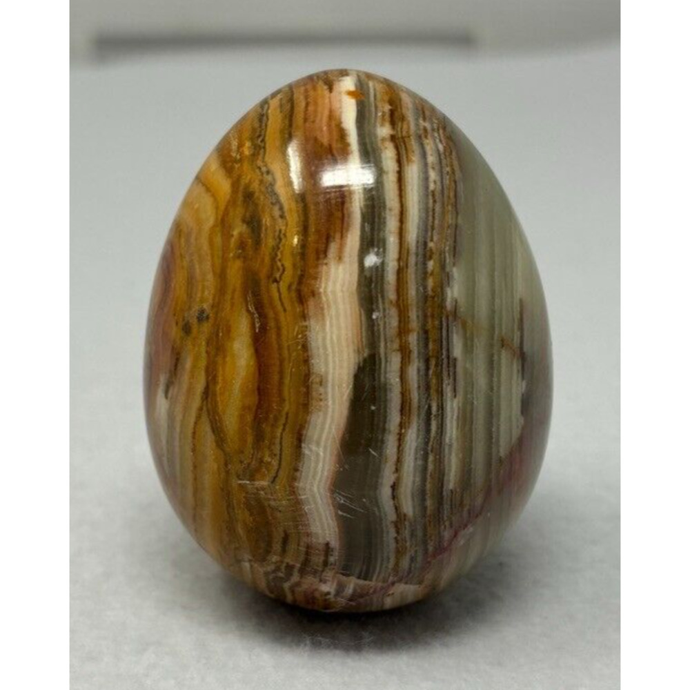 Vintage Stone Marble Alabaster Neutral Toned Eggs Single Egg Polished